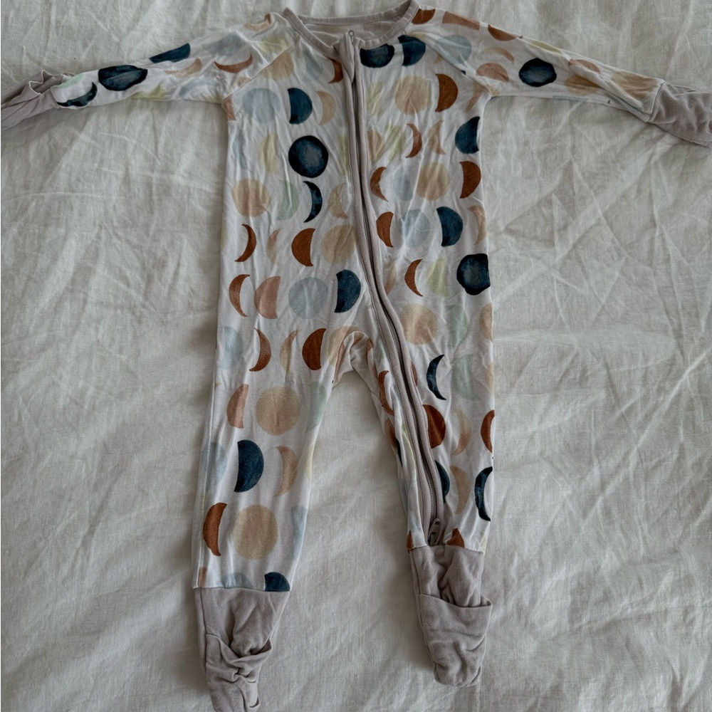 Little Sleepies Blue and Brown Footies One Piece